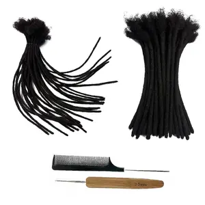 CCLG  Loc extension 100% Human Hair Handmade Dreadlock Extensions | Dyeable & Bleachable | 0.4-0.8cm Width | 4-12 Inches | Perfect for locrepair add Length & Thickness Boost locjourney basic style
