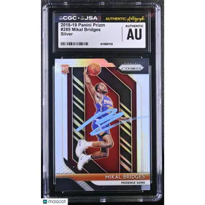 Mikal Bridges 2018-19 Panini Prizm Silver#289 Signed Card CGC Auth JSA Auto Auth