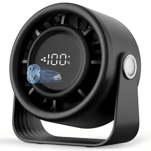 ISUNMEA Small Desk Fan Rechargeable, Quiet Personal Table Fan, Touch Control Display, 360° Tilt, 5-Speed Strong Wind, 4000mAh Battery, Small Fans for Bedroom Dorm Office, Gifts for Women Men, Black