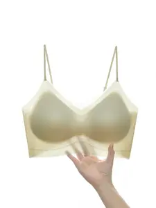 2pcs/1pc Ice Silk Bra, Ultra-Thin Cool Feel, Thin Straps, Invisible Back, Breathable Comfort, Non-Itchy, Perfect for All Seasons