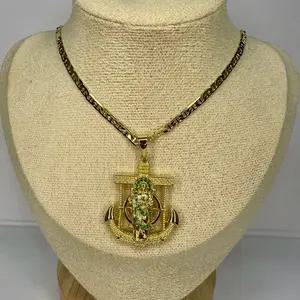 28. 14K Gold Laminated Religious Anchor Necklace/ laminado 14k size 22”