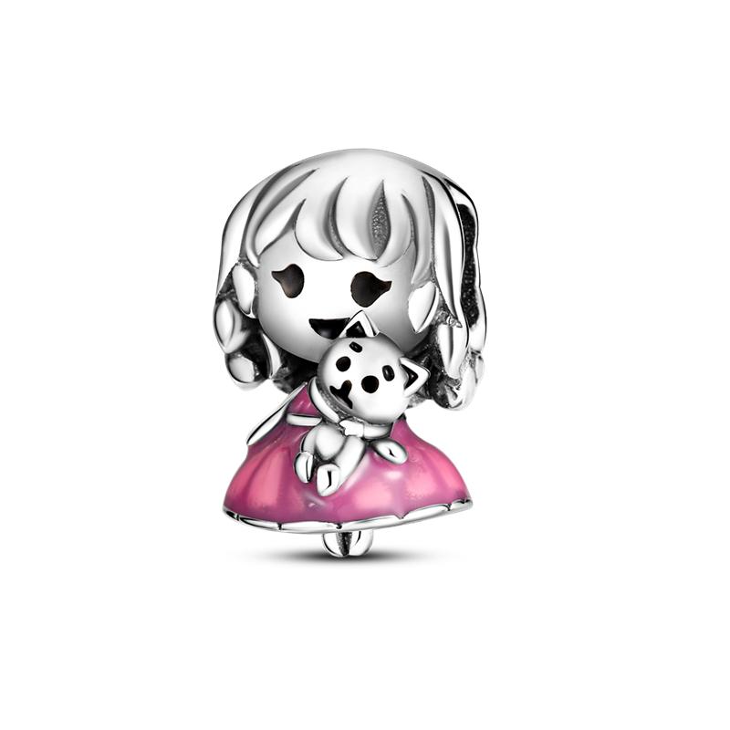 MULA Humanistic Life Series Beads - 925 Silver and Enamel Handmade Beads for Pandora Bracelets and Necklaces, Women's Fashion and Personalized Gifts