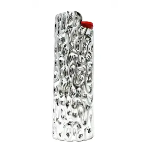 Metal Lighter Case Cover Lighter Pouch Fits Bic Lighter Standard Size J6 wave Design Accessories