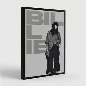 Billie Minimalist Black And White Canvas Poster Vintage Eilish Music Wall Art Home Room Aesthetic Decor Eco Friendly Fade Resistant Waterproof UV Protected - Decoration