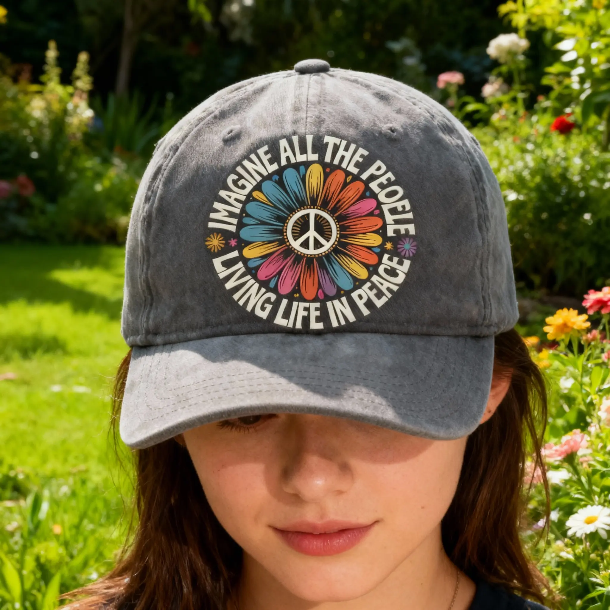 Gorgeous Vintage Hat with Peace Bling Sign on Top Hat With Peace Sign - Etsy main image 2
