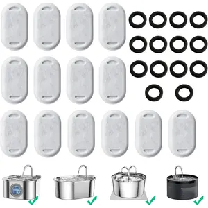 Water Fountain  Filters - 28 Pack Triple Action With Carbon Filter and Pre-Filter Sponges (14 Filters & 14 Sponges) for  Water Fountains