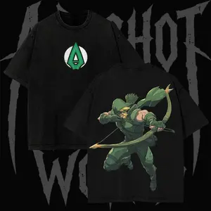 Retro Comic Guardian Green Archer Graphic Cotton Shirt, Vintage Emerald Vigilante Superhero T-Shirt Sweatshirt Hoodie, Comic The Hood Unisex Streetwear, Gift for Superhero Fans, Arrow 2026 Apparel