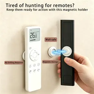 Magnetic Remote Control Holder, No-Drill Self-Adhesive Upgraded Silicone Wall Mount for TV, Fan & Air Conditioner Remotes – 2 Pack