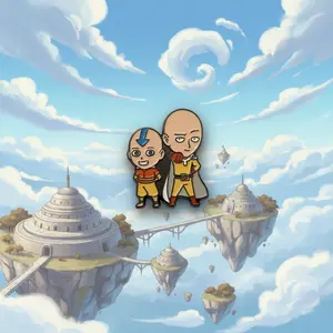 Avatar / One Punch Man Bald Buddies Pin