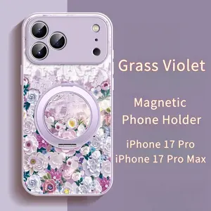 【New Year Special Offer】Grass Violet Magnetic Phone Holder for iPhone 17 Pro Max, Compatible with MagSafe, Enhanced Durability, and Crystal-Clear Protection stand secure grip