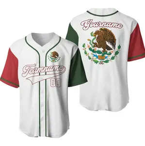 Personalized Mexico Personalized Baseball Jersey, Baseball Jersey Shirt, Outdoor Sports, Sport Shirt, Dynamic And Comfortable