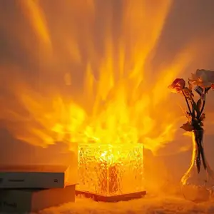 Dynamic Rotating Water Ripple Projector LEDLights for Bedroom, Summer Gift, USB PoweredLED Light, Clear Acryl Night Lamp, Cozy Lighting,Summer Party Ambient Night Light, Room Lightsfor Living Room Study, LED Lamps for Bedroom