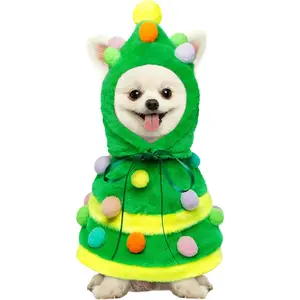 Christmas Outfit, Christmas Tree  Costume, Winter Puppy Dress with Hat Pet Clothes for Small Medium Large Dogs,  for Xmas Tree-Themed Costume Parties