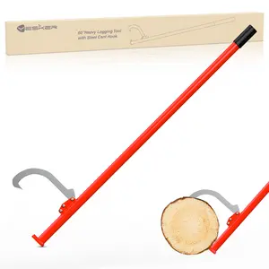 Yesker 60" Cant Hook for Log Roller Logging Tools w Adjustable Steel Cant Hooks & Rubber Grip Heavy Duty Timberjack Log Lifter Mover for Cutting, Rolling, Raising, Turning Logs up to 32" Diameter, Red fathersdaygift