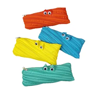 Creative Monster Zipper Pencil Case, Funny All-in-One Pull-Out Pen Bag, Cute Student Stationery Organizer