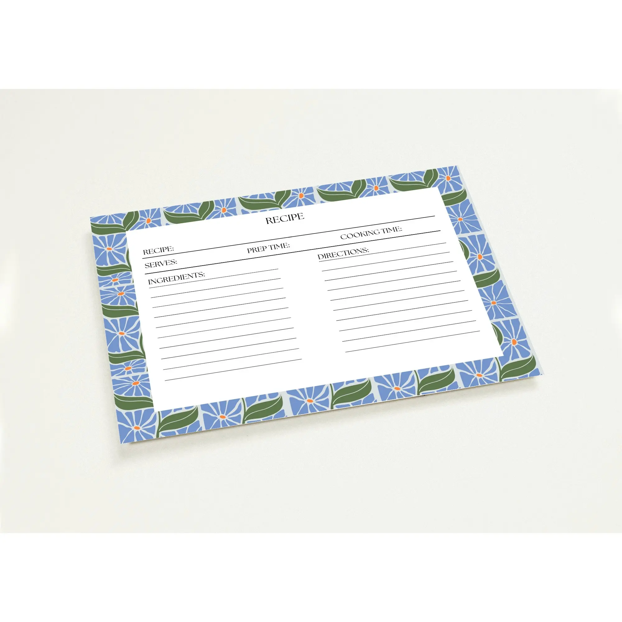 Pack of 10 Funky Floral Recipe Cards