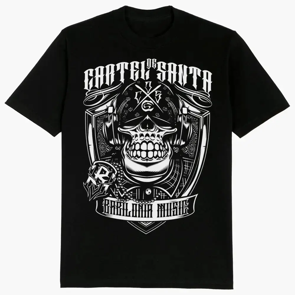 Men's Graphic T-Shirt, 100% Cotton Chicano Streetwear Top, Casual Oversized Shortsleeve Menswear with Round Neck, Tshirt