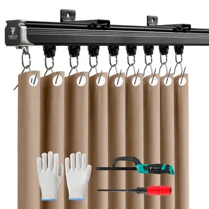 Ceiling Curtain Track System (Heavy-Duty Aluminum, Easy Install, Silent Glide) – Adjustable 9ft / 12ft / 18ft