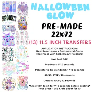 22"x72"  Pre-Made Glowing Halloween Gang Sheet