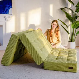 6 inch Tri-Fold Mattress,Corduroy Folding Mattress Made of a Whole Foam,Memory Foam Mattress Topper Perfect for Sleeping,Camping floor mat | futon mattress | summer sale | deals for you