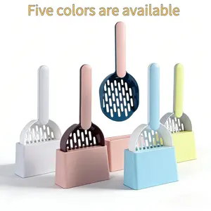 Self-Cleaning Plastic Cat Litter Scoop with Base, Universal Pet Cleaning Tool, Ideal for Cats, Easy-To-Use Kitty Toilet Cleaner