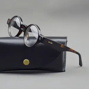 Acetate Frames Round Fashion Eyeglasses Frames  Wide Rim Retro Nerd Reading Glasses Men Women