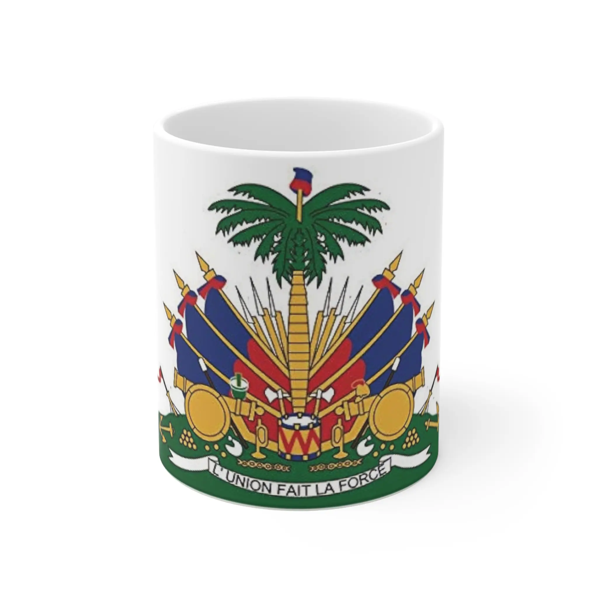 11oz Washable Ceramic Coffee Mug - Haitian Caribbean Island Culture Inspired Ethnic Artistic Kitchen Drinkware Cup, Souvenir Gift Drinking Mug, Ceramic Coffee Mugs
