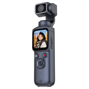 Pocket Vlogging Camera with 4K/30fps Videos, Handheld Stabilizer Pocket Camera,Travel & Daily Life Recording, USB Rechargeable, Black, Vlogging Camera, Modern Gadget, Durable Construction with 32GB Card
