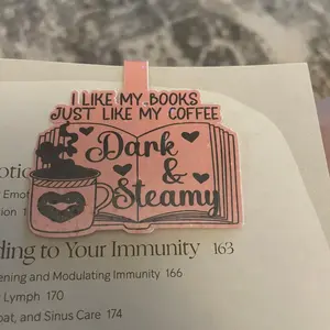 “Dark and steamy” magnetic bookmark