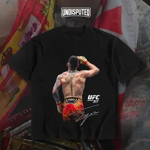 UNDISPUTED Ilia Topuria UFC 317 Heavy Cotton T-shirt El Matador VS Do Bronx MMA Fight Night Shirt Fan Apparel Pump Cover Direct-to-garment Printing Classic Menswear