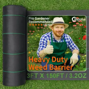 Premium Grass Barrier Geotextile Fabrics High Permeability Control Commercial Grade Ground Cover for Flower Beds Garden Landscaping Easy to Cut Polypropylene Soil Improvement