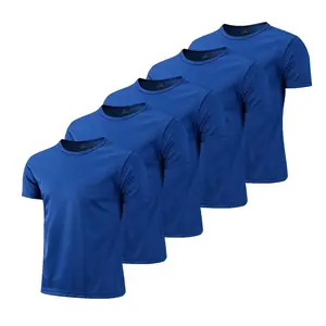 5-Pack Men's Quick-Drying T-Shirt Crew Neck Short Sleeve Athletic Style Menswear Top