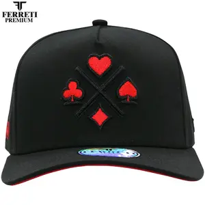 FERRETI HATS FT31 4 ASES NEGRA Diseñada en Sinaloa y California solo para ti.  Detalles Finamente Bordados.  Horma Duradera y de Moda.  Size Regular.  Ajustable.