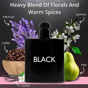 Black Opinion by Secret Plus Eau De Parfum for Women Top Notes of Pear, Pink Pepper, Orange Blossom, Coffee, Jasmine, Bitter Almond & Licorice - Base of Vanilla, Cashmere Wood & Cedar 100ml Bottle