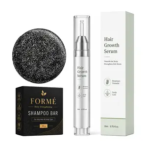 Rosemary Hair Growth Essence & Anti-Gray Shampoo Bar Bundle | Anti-Hair Loss Scalp Treatment Kit for Stronger Roots & Dark Nourishing Shine