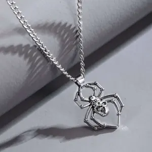 Spider Skull Pendant Chain Necklace for Men - Perfect for Parties and Daily Wear