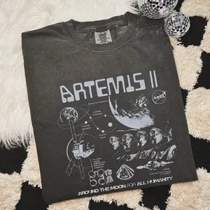 Comfort Colors Artemis II NASA Mission T-Shirt: Vintage Feel, Space Exploration Apparel, Vintage Artemis ii Tee - JOHA