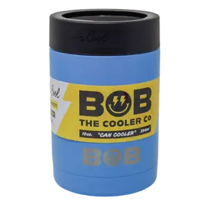 BOB THE COOLER CO - 12oz "Bob's Chillin" Short Double Wall Insulated Can Cooler, Stainless Steel Can Cooler for Camping, Drink, Beer, Beach & More