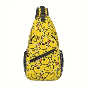 Crossbody Chest Bag Hiking Cute Yellow Cartoon Duck Shoulder Bag Folding Large Capacity Fashion Durable Can Be Used For Shopping, Work, Leisure Travel Beach Bag Fishing Backpack Travel Accessories Must Have Backpack For School Back Christmas Gifts