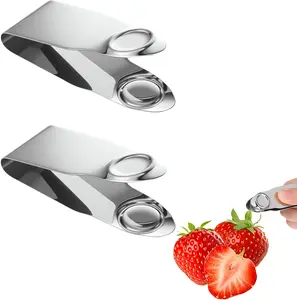 2PCS Stainless Steel Strawberry Huller – Fruit Stem Remover & Corer Tool for Strawberry & Cherry Tomato