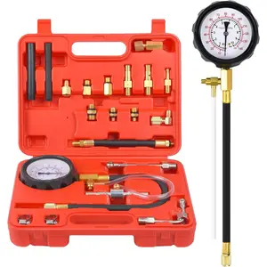 0-140PSI Pressure Tester Gauge Kit Car Tools with Gauge Tester Kit Gas Oil Pressure Tools for Cars and Trucks, TU-114 Fuel Pressure Tester Kit,Test Fuel Pump Pressure