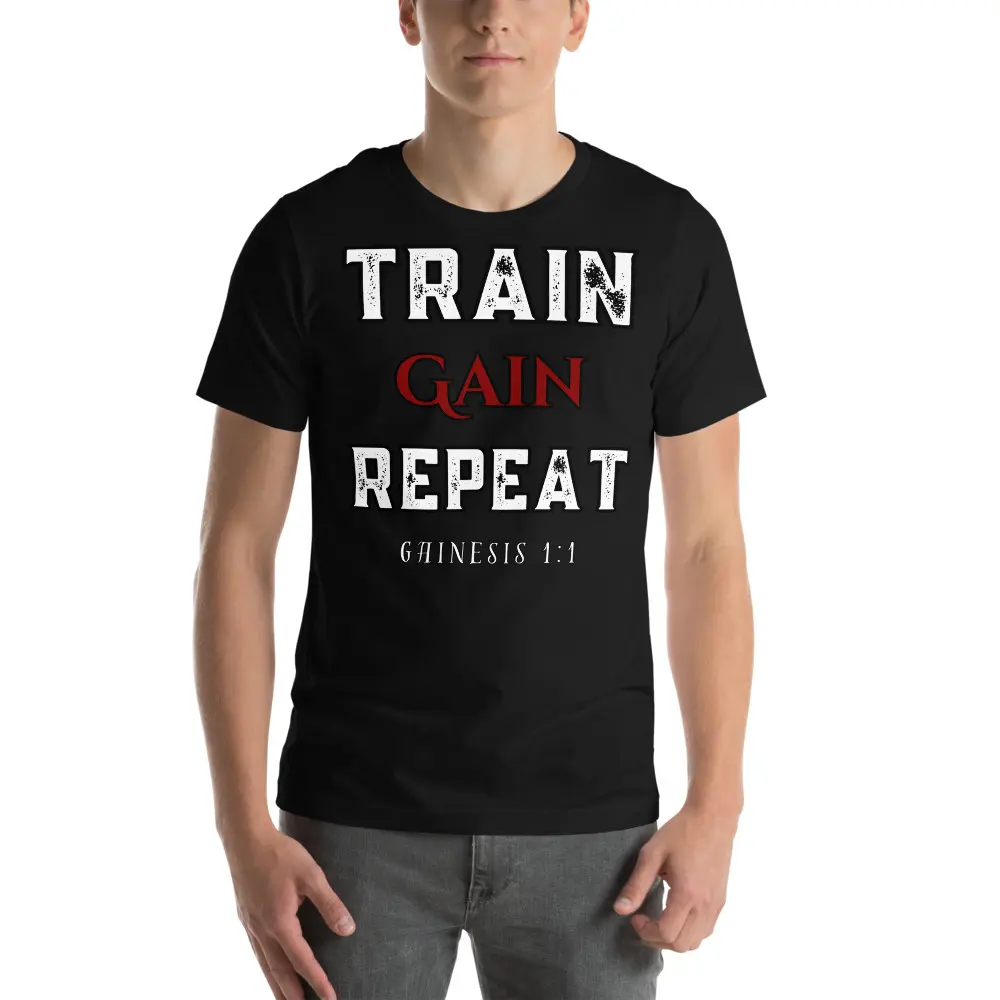 TGR Slogan Tee - Chest Print Fitness T-Shirt Casual Streetwear Menswear Shirt