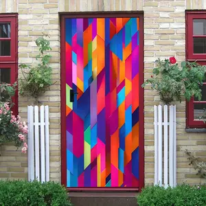 2pcs Colorful Geometric Wall Stickers Modern Minimalist Home Decor Self Adhesive Waterproof Removable Living Room BedroomWall Decals Creative DIY Wall Decor Stickers