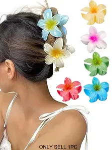 Flower Hair Clips –Colorful Claw Clips, Flat Claw Clips for Women & Girls, Women's Egg Flower Hair Clips,Large Aesthetic Hair Accessories for Thick or Thin Hair, Summer Beach Vacation Gift