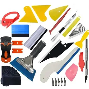 43PCS Car Window Tint Application Tools Kit, Universal Vehicles Glass Protective Wrapping Installation Set with Squeegees Cutting Knife & Blades Auto Film Scrapers Accessories