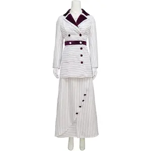 Titanic Rose Cosplay Costume Dress Rose Dewitt Bukater Titanic Costume Purple Stripes Dress Outfuit for Women