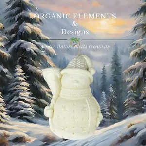 Snowman pillar candle unscented 4oz