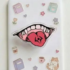 Magnetic Phone Grip JJK King of Curses Mouth Kindleholder – Scary Anime Fangs & Tongue Graphic, Japanese Manga Villain Aesthetic, Magneticphonegrips for Boys, Halloween Gift