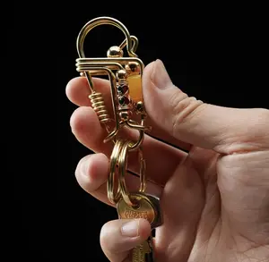 Brass keychain, car key pendant