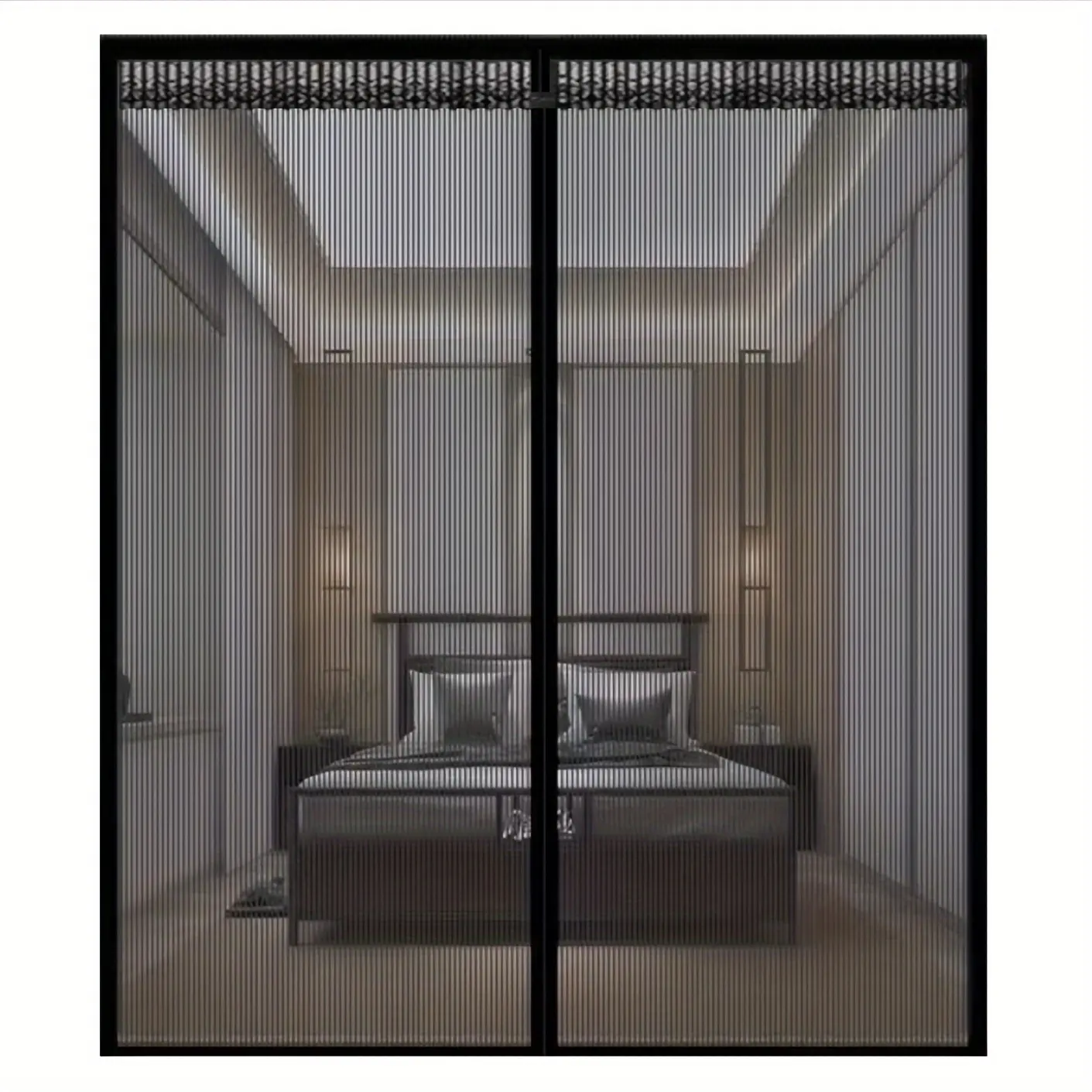 Magically Operating (No-Drill) Anti-Mosquito Magnetic Screen Door Curtain Suitable for Bedroom/Kitchen - Strip Insect Proof Barrier, Door Partition Curtain
